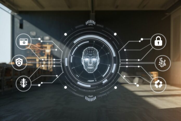 Grok, l'IA de X : l'outil de nudité réservé aux abonnés payants sous le feu des critiques Interface futuriste d'une IA avec outil deepfake, montrant des préoccupations éthiques