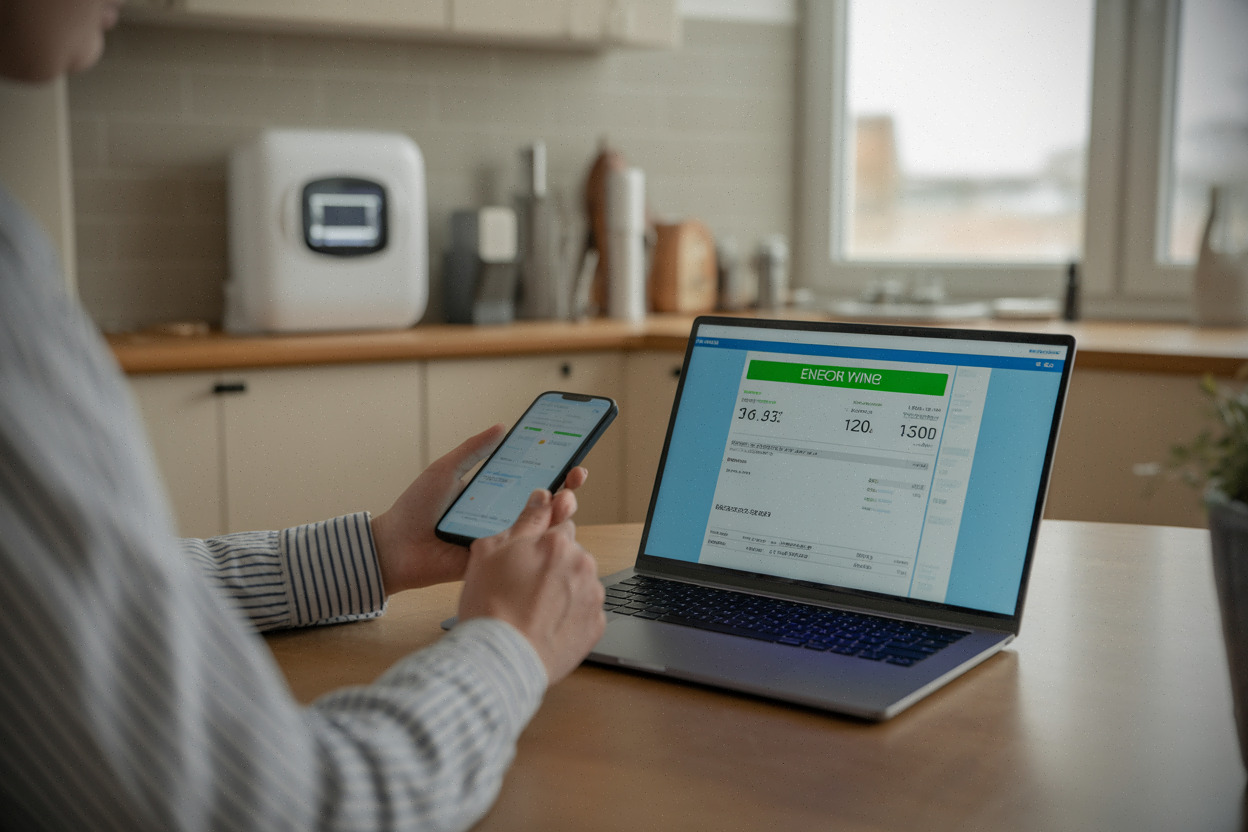 Ménage consultant facture d’électricité et application de suivi consommation