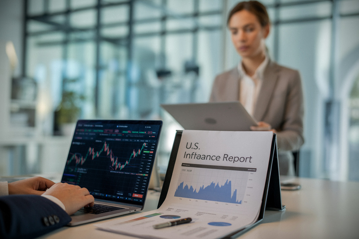 Données de prix américaines suivies par un analyste sur ordinateur portable