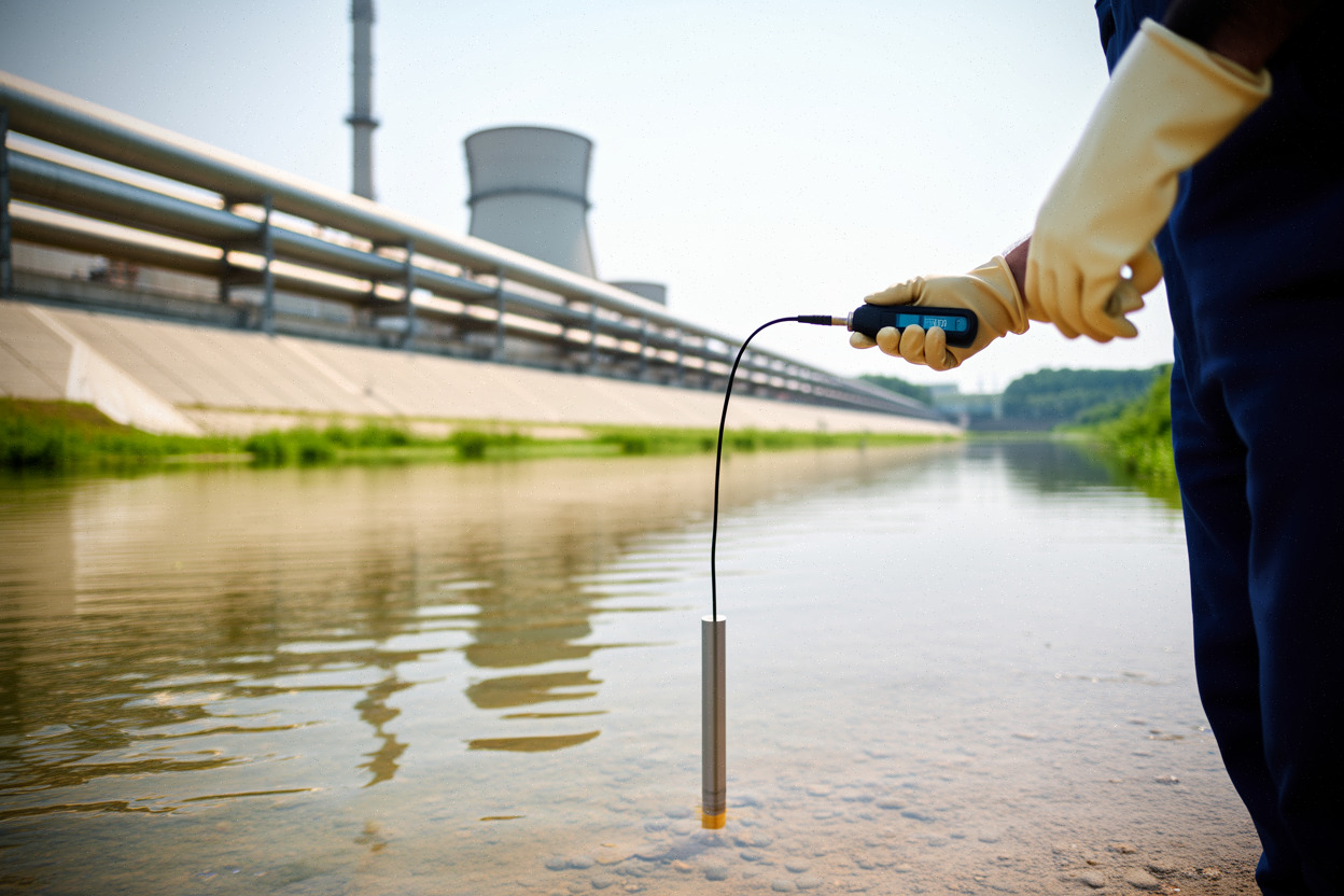 Mesure de la température du fleuve près d’une centrale nucléaire