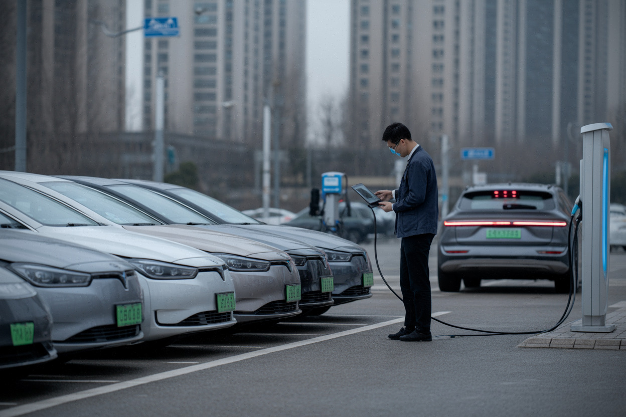 Contrôle de batterie sur une voiture électrique d’occasion en Chine