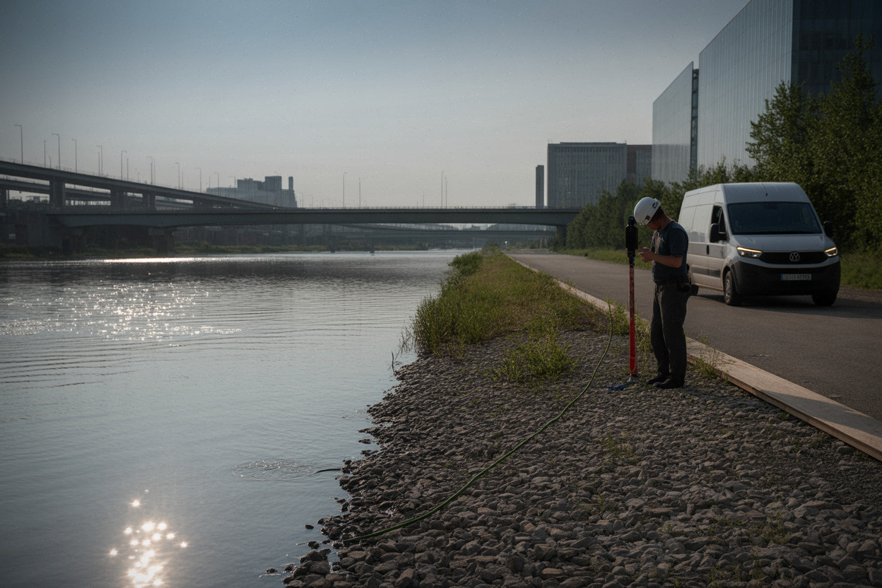 Mesure de température de la Garonne près de la centrale de Golfech