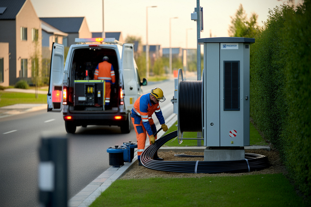 Raccordement au réseau électrique d’un champ solaire près du Mans