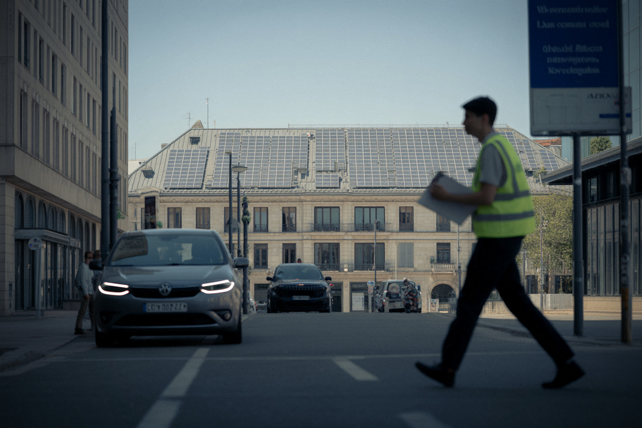 Panneaux photovoltaïques sur toiture municipale à Mâcon, production locale d’électricité