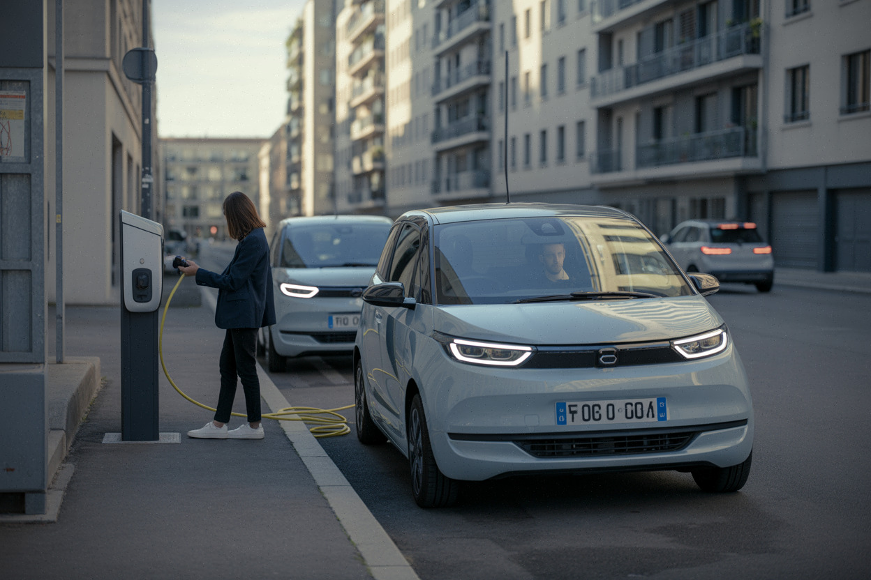 Citadines électriques en recharge urbaine, usage quotidien en France