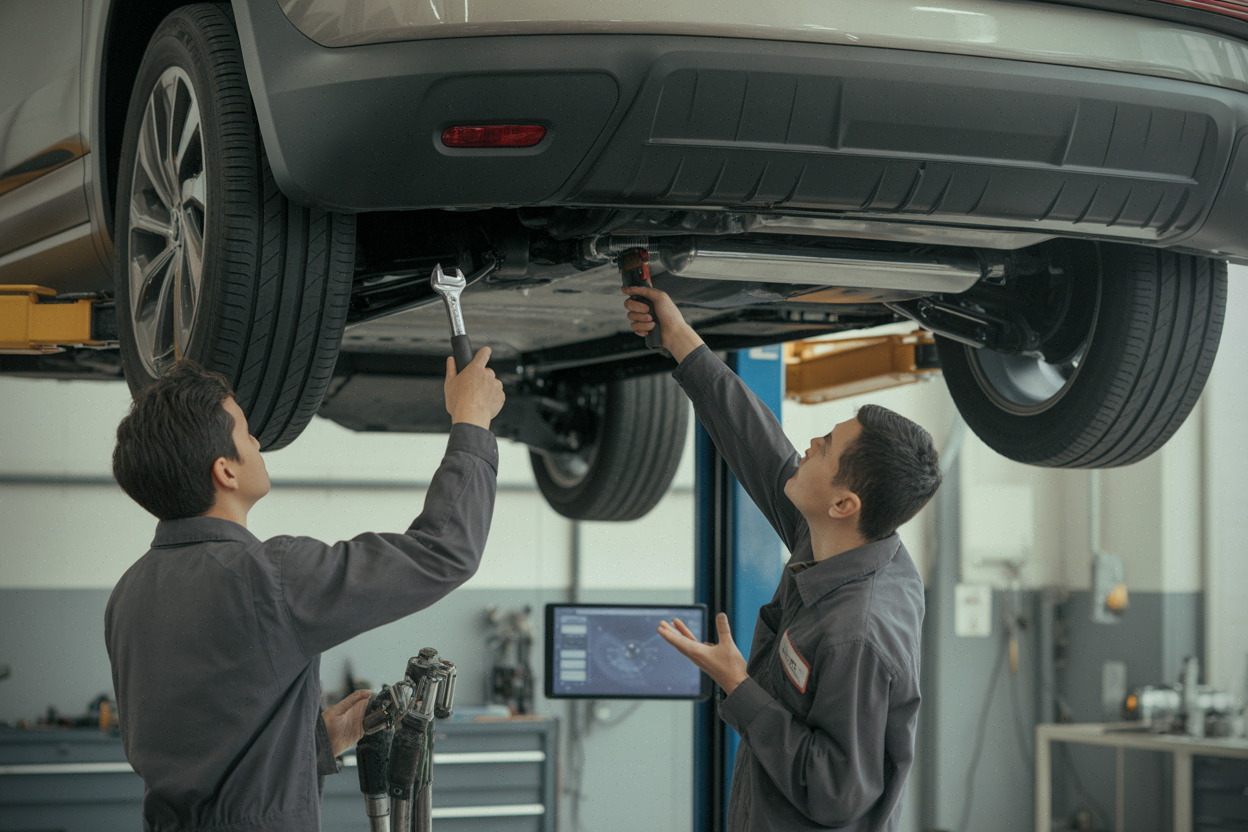 Contrôle en atelier des fixations du groupe motopropulseur électrique