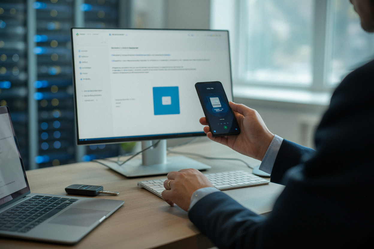 Administrateur IT configure SSO et MFA pour un assistant IA