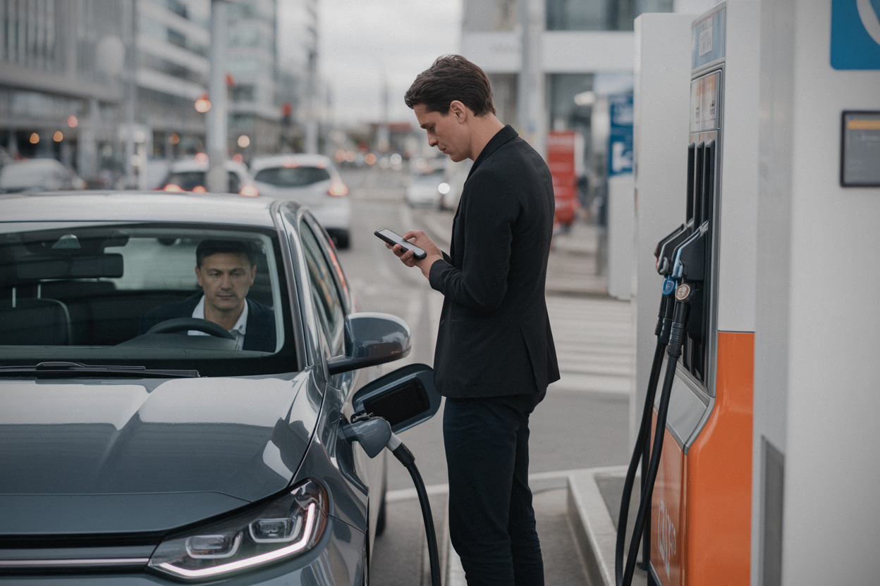 Automobiliste faisant le plein, reflet direct de la hausse des prix