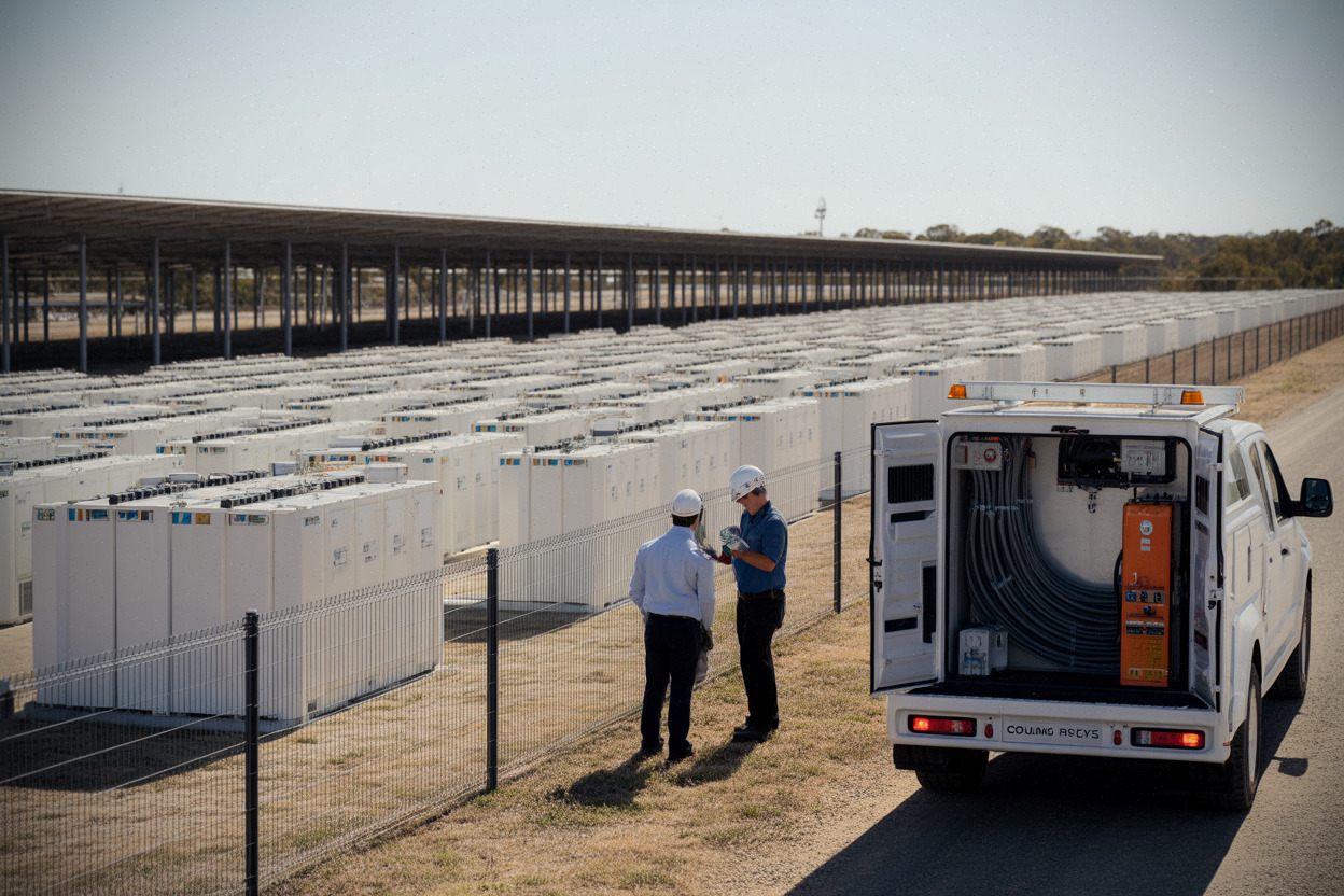 Batterie de stockage à grande échelle associée à un parc solaire en Australie