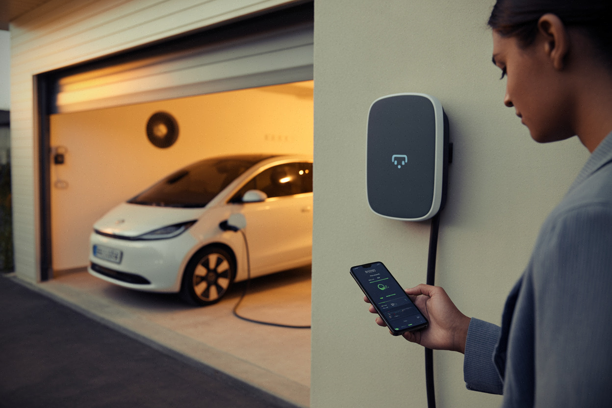 Recharge à domicile d’une voiture électrique dans un garage chaud