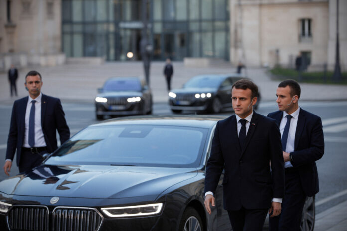 c097f05fd2f0a4f2 100% électrique, 100% présidentielle, Macron roule en berline non vendue au public, le signal politique assumé