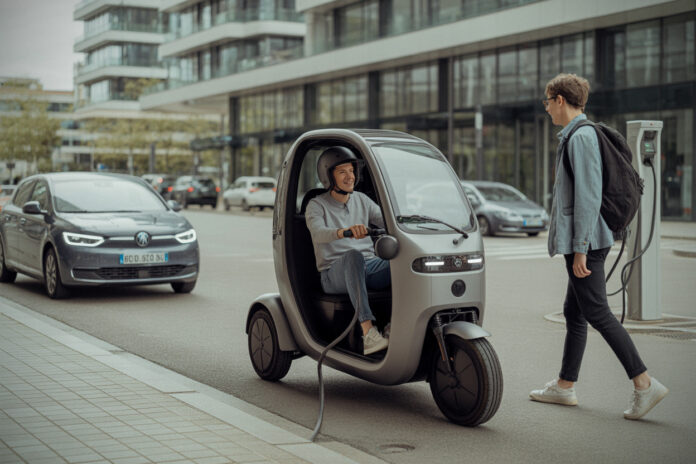 c9e66a93077f59cc 2 roues, en 2026, microcars électriques carénées pour trajets urbains courts, ce compromis scooter-auto surprend en ville