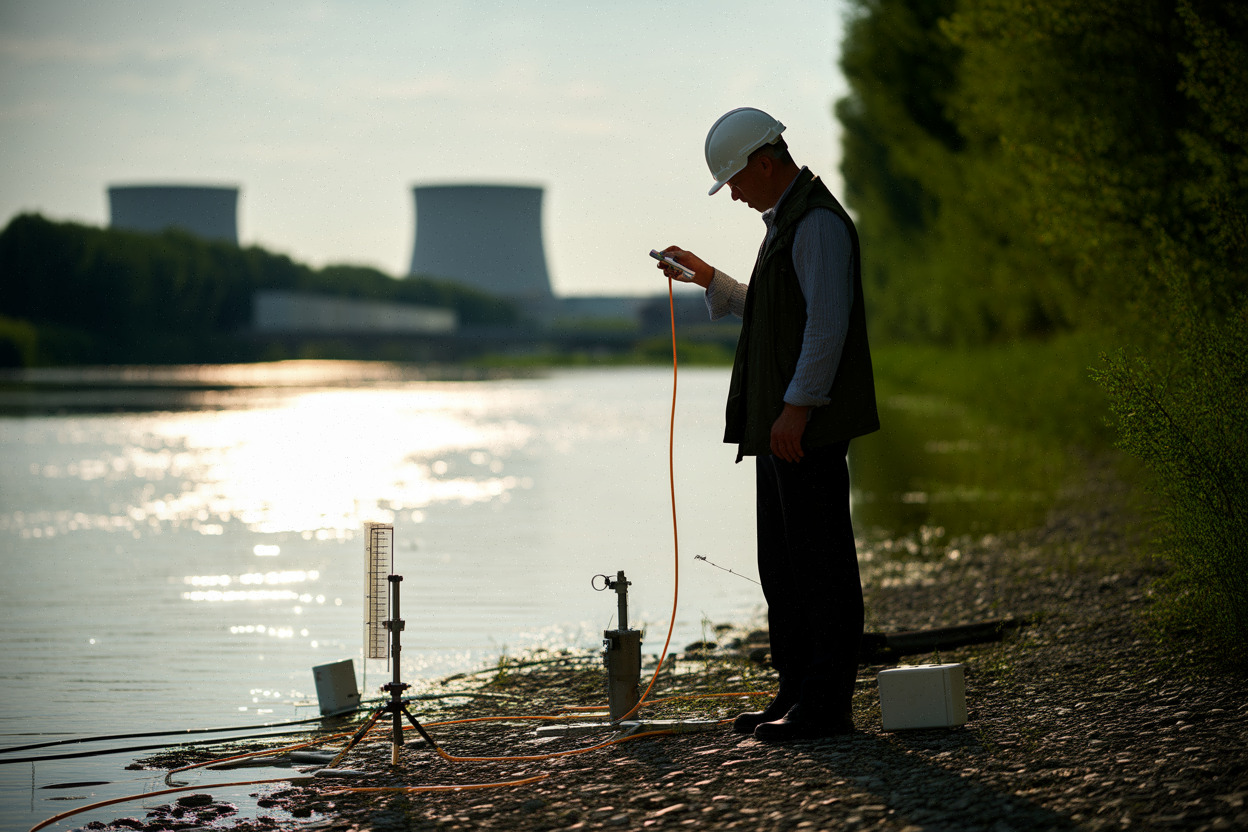 Mesure de température d’un fleuve près d’une centrale nucléaire
