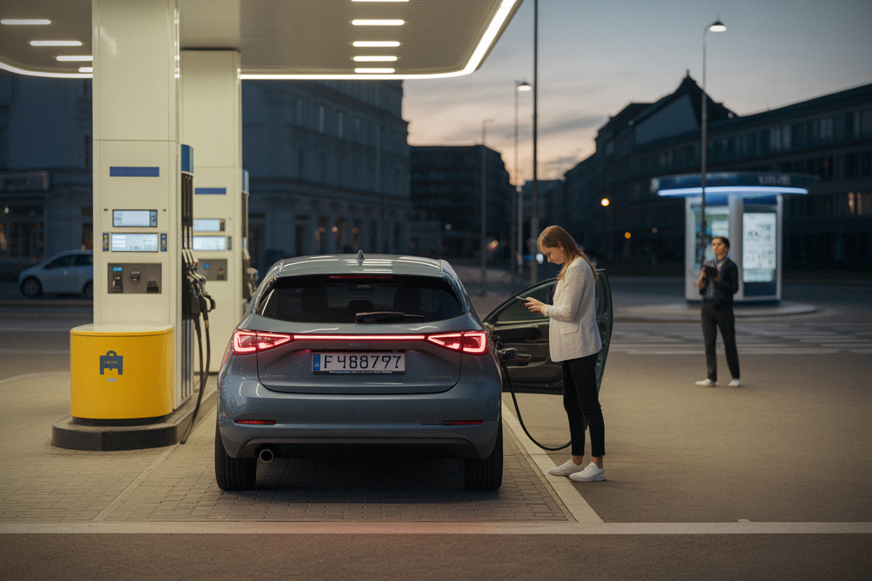 Station-service en Europe, hausse des carburants liée au prix du pétrole