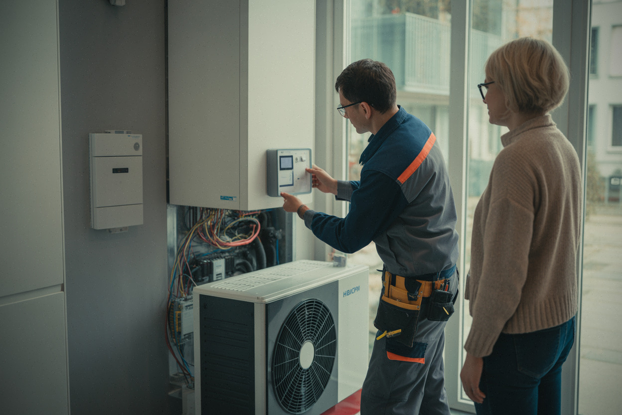 Installation d’une pompe à chaleur et pilotage électrique dans un immeuble européen