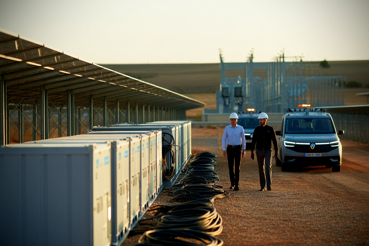 Batteries industrielles associées à un parc solaire en Espagne