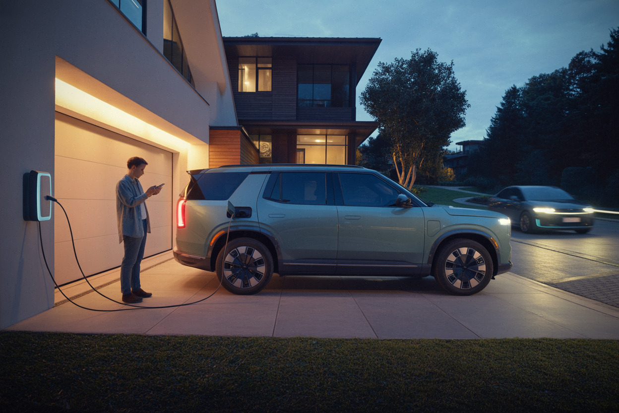 Recharge à domicile d’un SUV électrique avant un long trajet