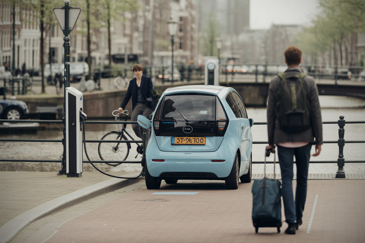 Recharge sur voirie à Amsterdam, solution pratique pour déplacements touristiques