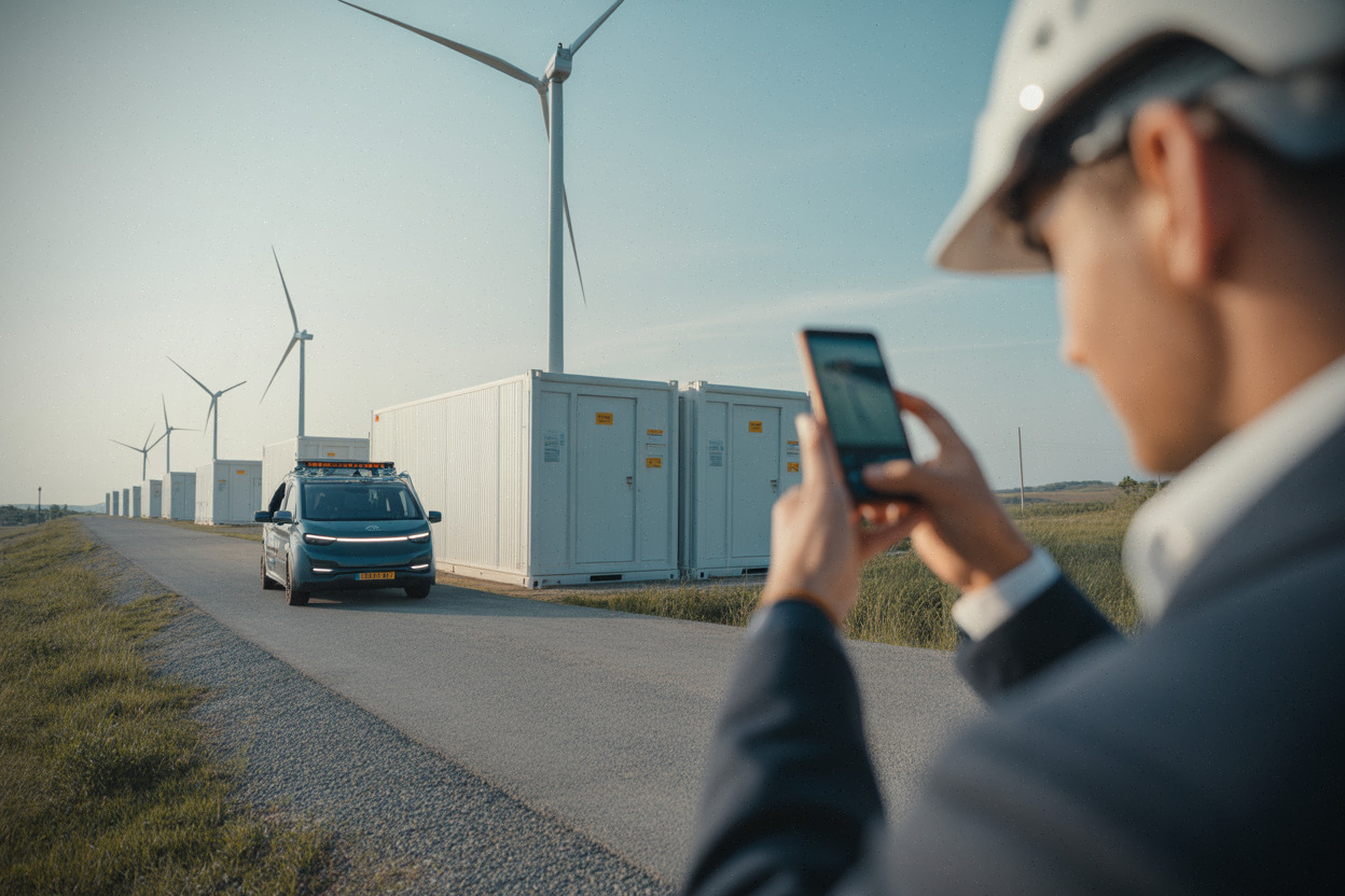 Éoliennes et batteries illustrant l’impact des prix de marché sur le soutien