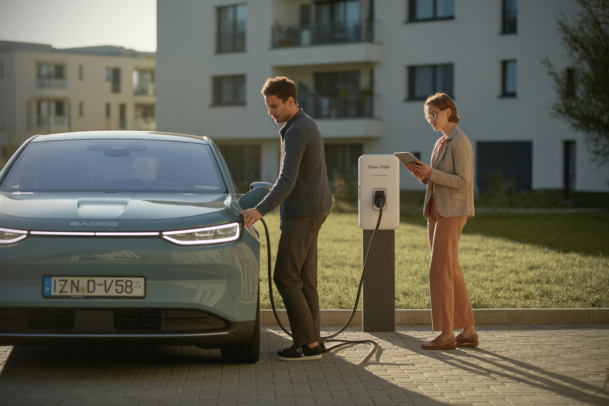 Recharge de voiture électrique programmée pendant un créneau d’électricité à bas prix.