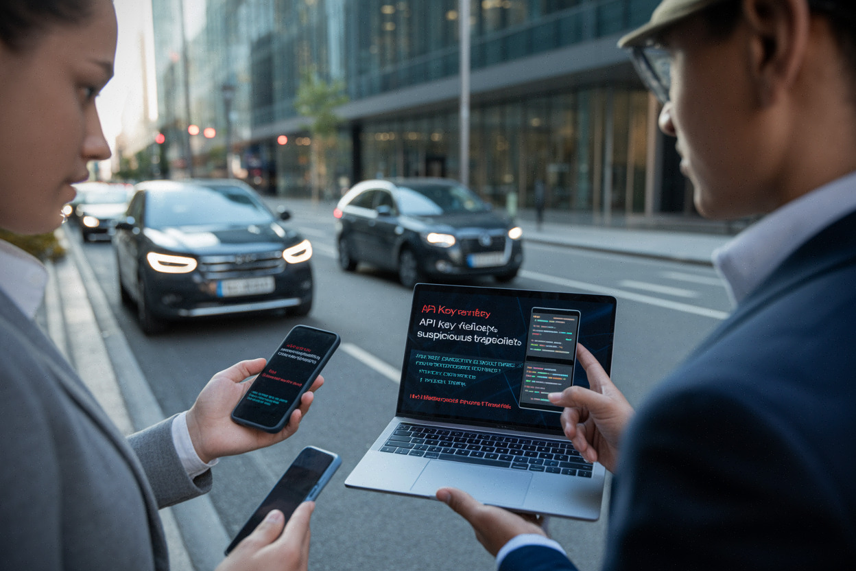 Professionnels cybersécurité analysant des alertes liées aux API en ville