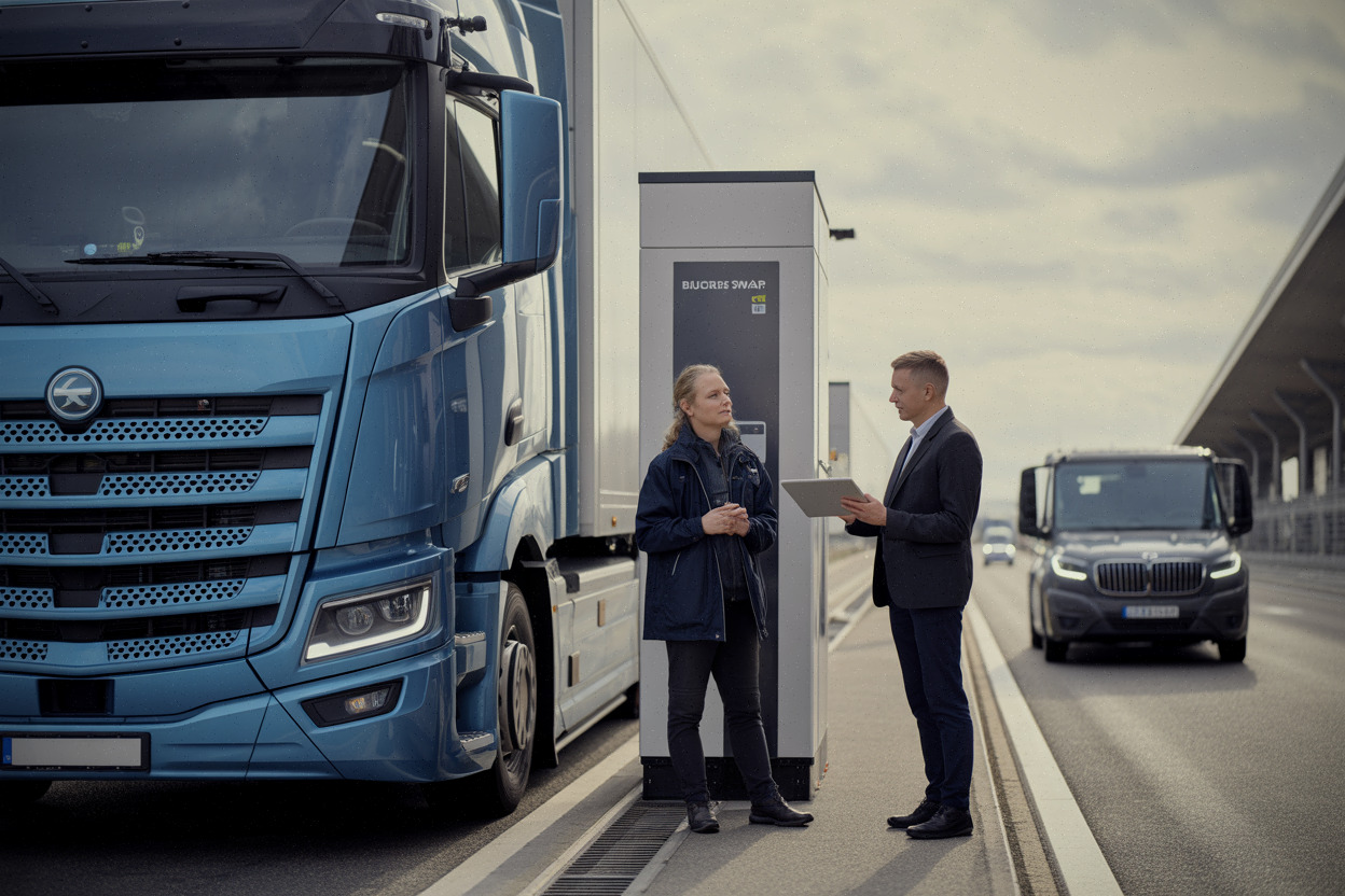 Projet d’échange de batteries pour camions électriques en Europe