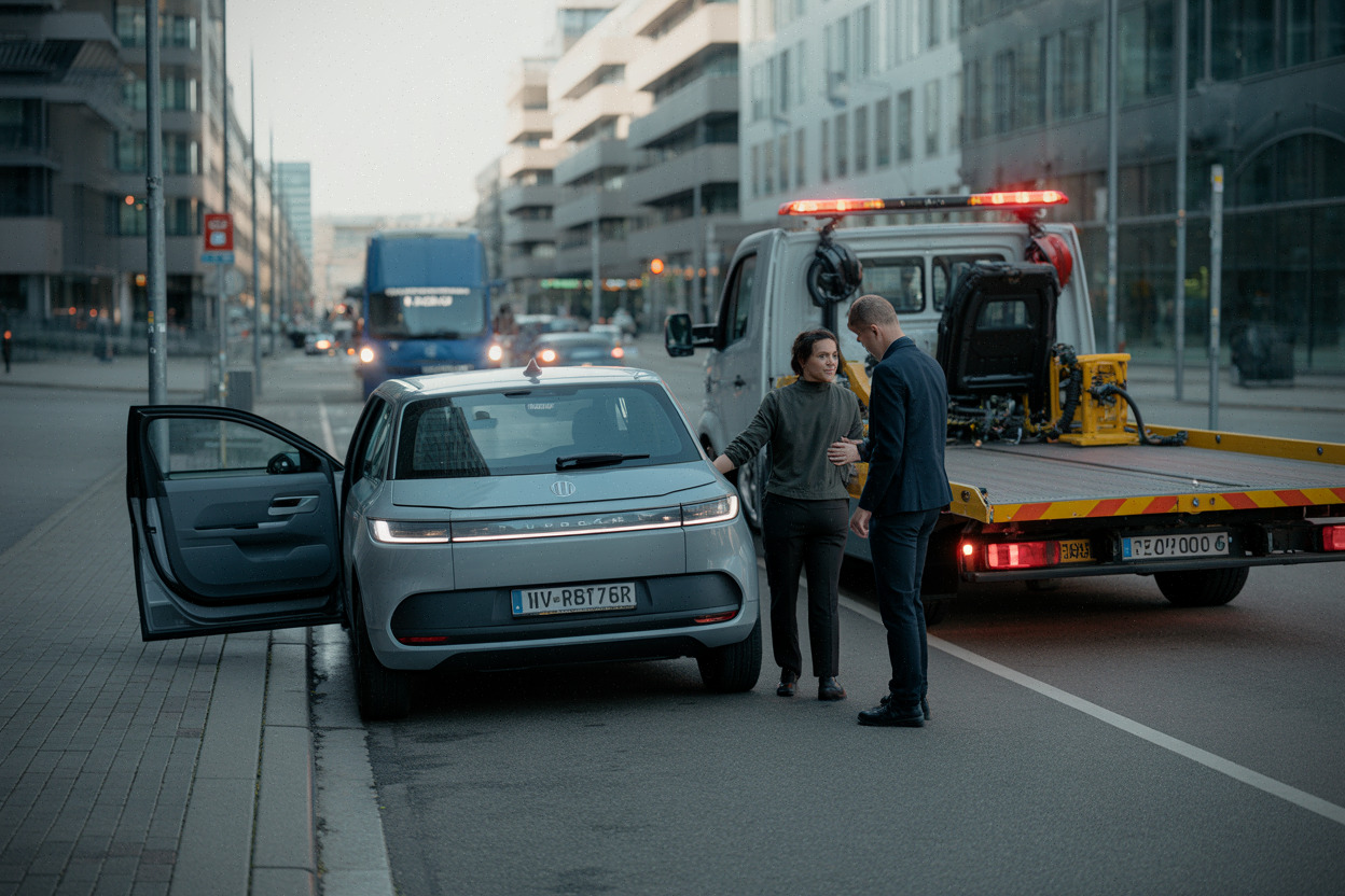 Dépannage d’une voiture électrique immobilisée en centre-ville