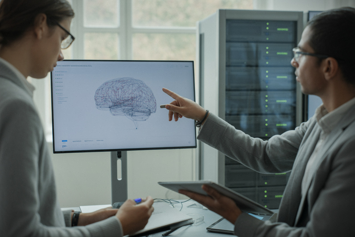 Chercheurs testant la métacognition d’un modèle d’IA en laboratoire