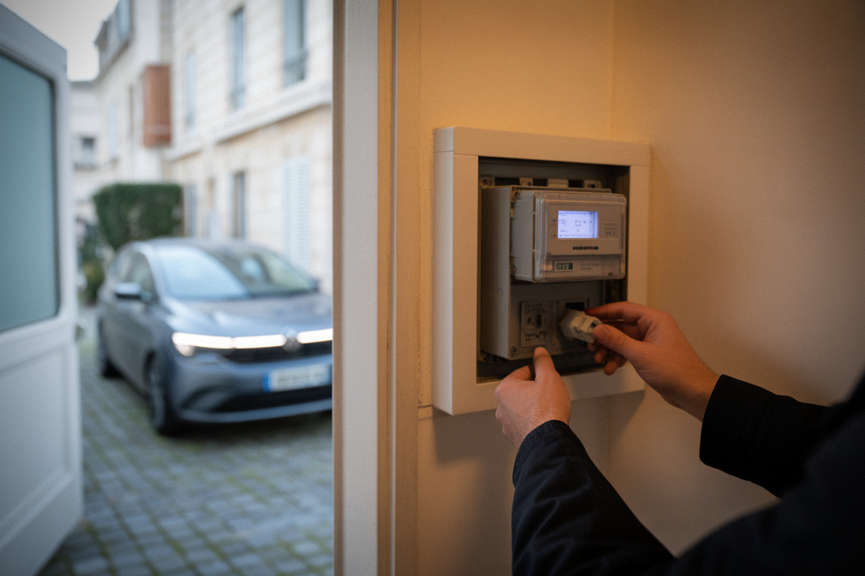 Compteur électrique et tableau, vérification puissance et abonnement au domicile