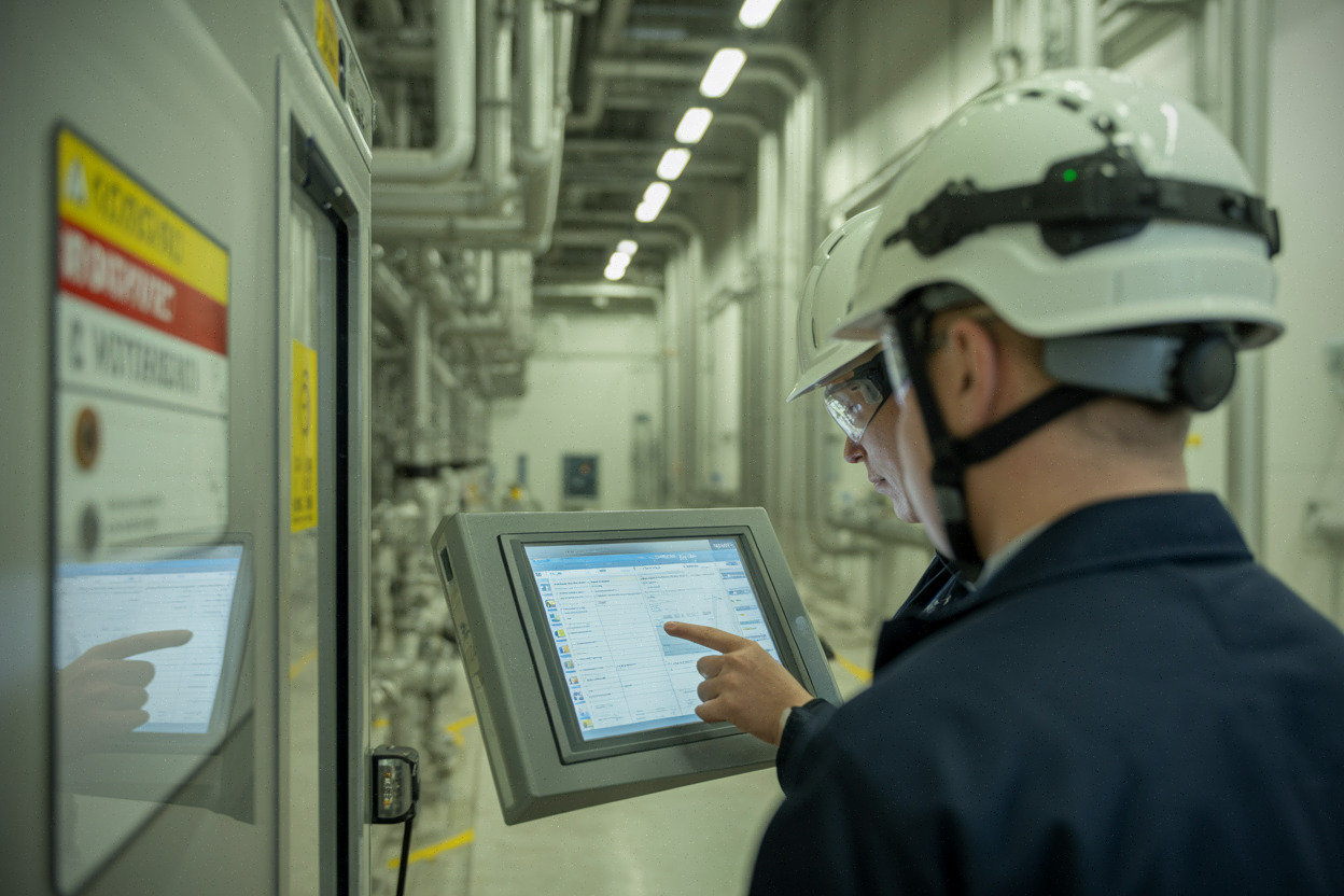 Maintenance en centrale à Cattenom, équipes techniques sur une intervention programmée