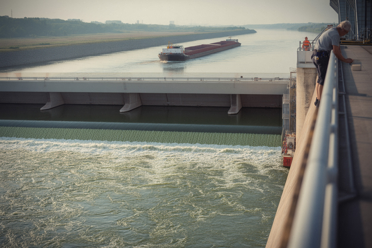 Barrage des Portes de fer, production hydroélectrique réduite sur le Danube