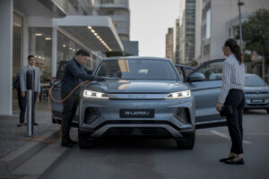 BYD, Song Pro Super-Híbrido, hybride rechargeable flex-fuel essence et éthanol, produit à Camaçari, ce qui surprend VW