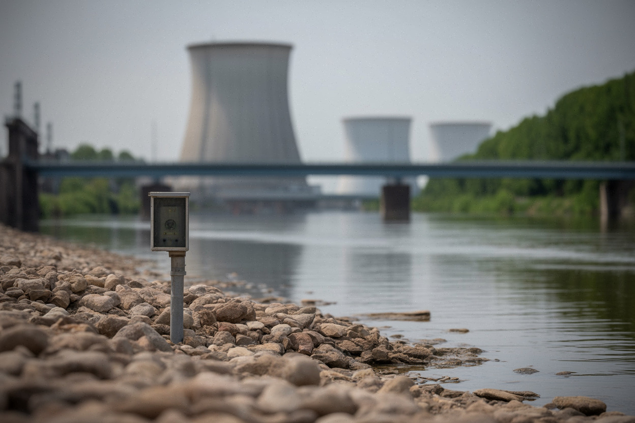 Baisse du débit de la Meuse près de Chooz pendant la sécheresse